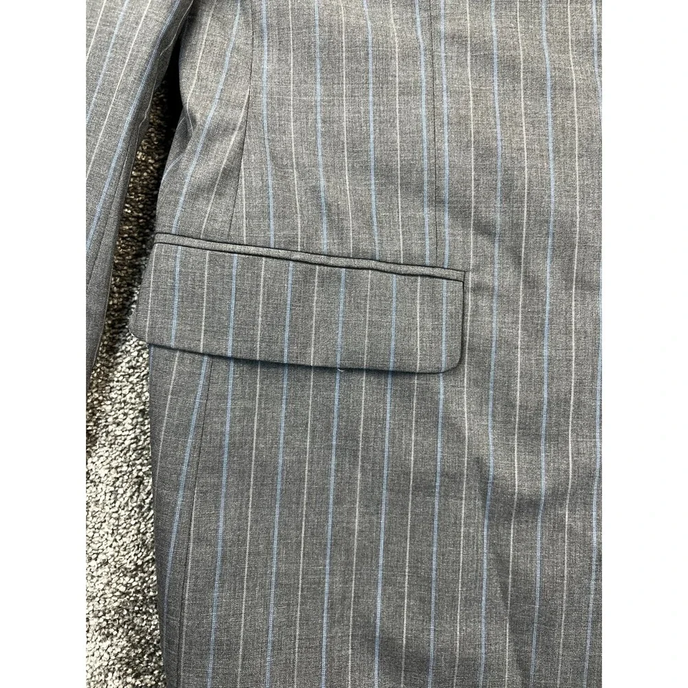 Brooks Brothers Suit 38 Regular Regent Fit Explorer Blazer Stripe‎ Gray Blue NWT